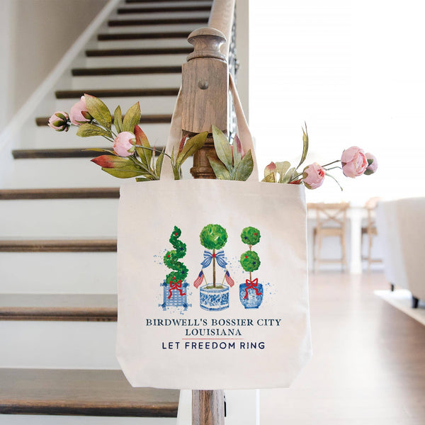 Tote Bag Natural Canvas-Let Freedom Ring Birdwell's Bossier
