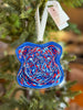 Songbird Grove Collection - Acrylic Red and Blue Bulldog Christmas Ornament