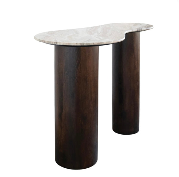 Marble & Mango Wood Console Table – Birdwell's