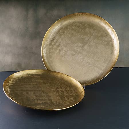 Gold Round Etched Tray – Birdwell's