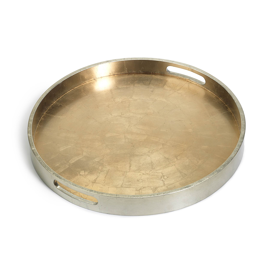 Antique Gold & Silver Round Tray
