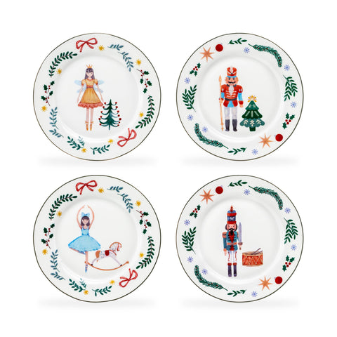 Assorted Nutcracker Wonderland Salad Plate Set