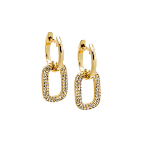CZ Link Drop Earrings