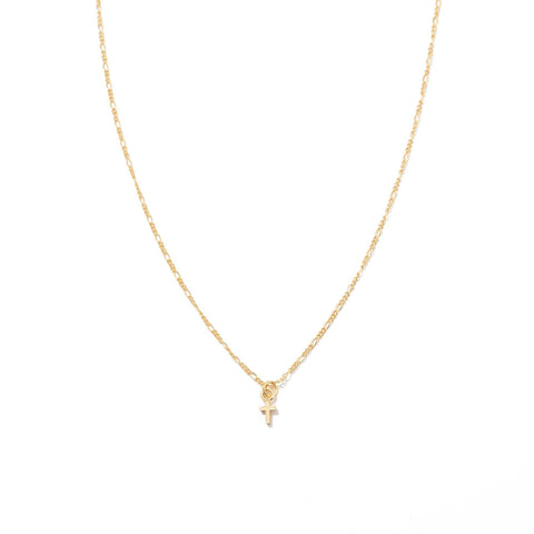 Gold Dainty Cross Pendant Necklace