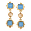 Susan Shaw - Charlotte Aqua French Glass Tier Earrings