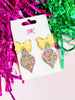 Confetti Dot Ornament with Gold Bow Earrings