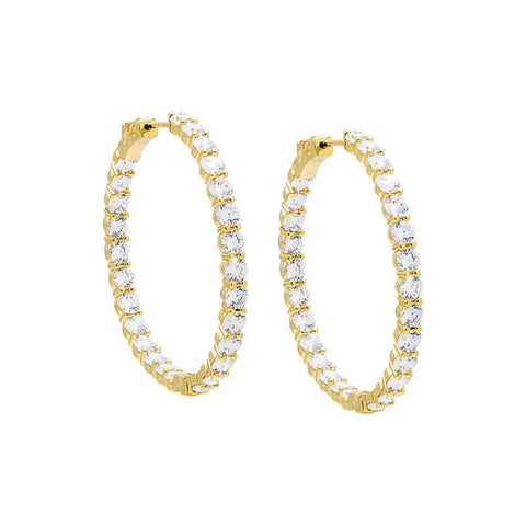 Tennis Gold Hoop Earrings