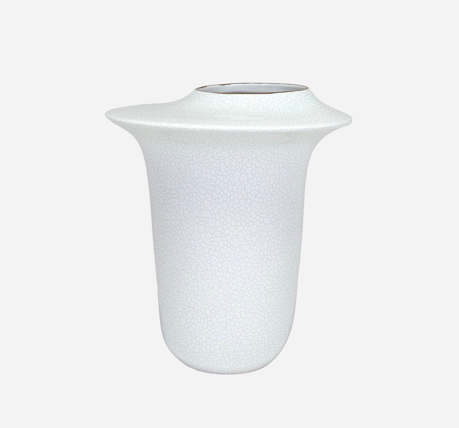 Porcelain White and Gray Vase