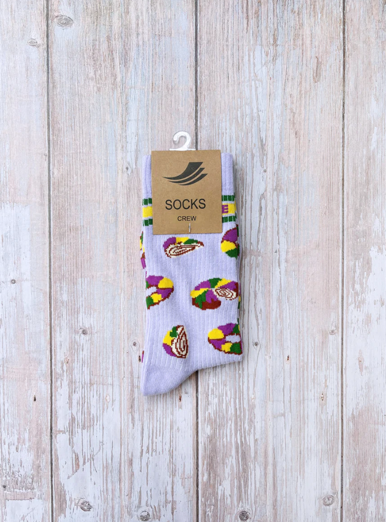 Let Them Eat King Cake Socks
