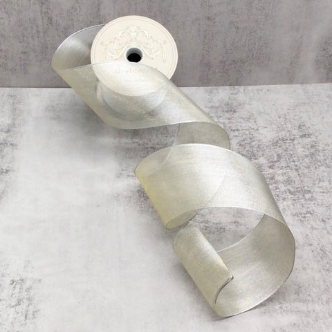 Platinum Metallic Mesh Ribbon