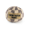 Checker Chewy Vuiton Ball Squeaker Dog Toy
