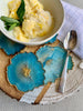 Butter & Gold Geode Resin Coaster Set