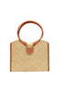 Straw HandBag with Leather Handles