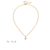 Petite Pearl Cross Necklace