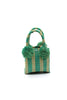 Straw Mini Bag with Pompom Accent