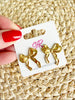 Sandy + Rizzo - Golden Ribbon Bow Stud Earrings