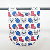 Red + Blue Bulldog Football Baby Bib