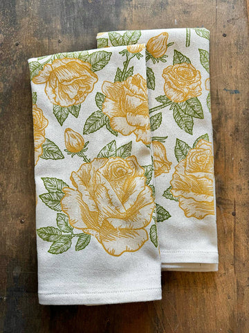 Yellow Rose Tea Towel