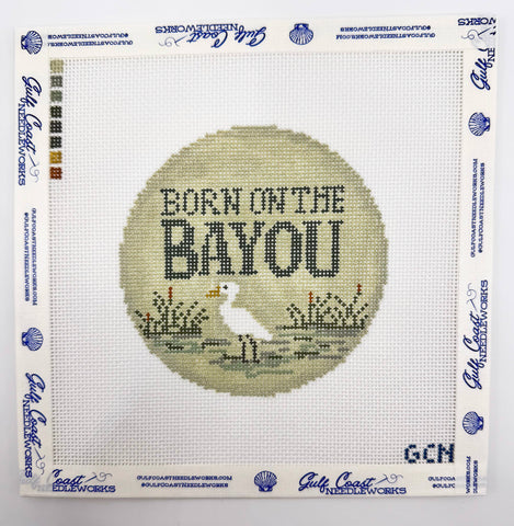 Born on the Bayou Hand-Painted Needlepoint Canvas