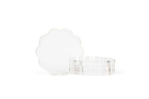 Scallop Clear Acrylic Coaster Set