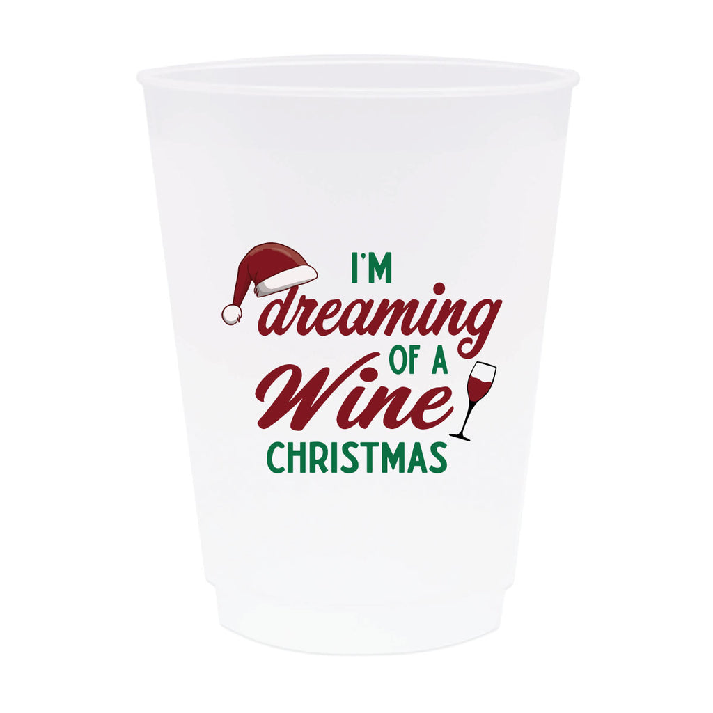 “Dreaming of Wine Christmas” Frosted Cups