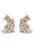 Easter Bunny Enamel Pattern Titanium Post Earrings