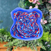 Songbird Grove Collection - Red and Blue Bulldog Face Yard Art