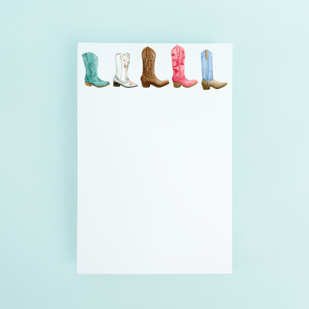 Colorful Cowboy Boots Notepad