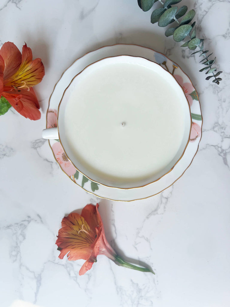 Mimosa Blossom & Nectarine Teacup Candle