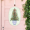 Christmas Tree in Blue Chinoiserie Planter Door Hanger