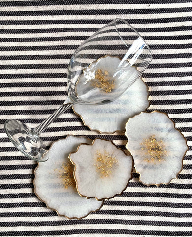Set of 4 Free Form Geode Coasters