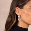 Open Pearl Statement Drop Stud Earring