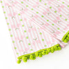 Pink Tennis Stripe Pom-Pom Kitchen Towel Set