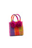 Straw Mini Bag with Pompom Accent