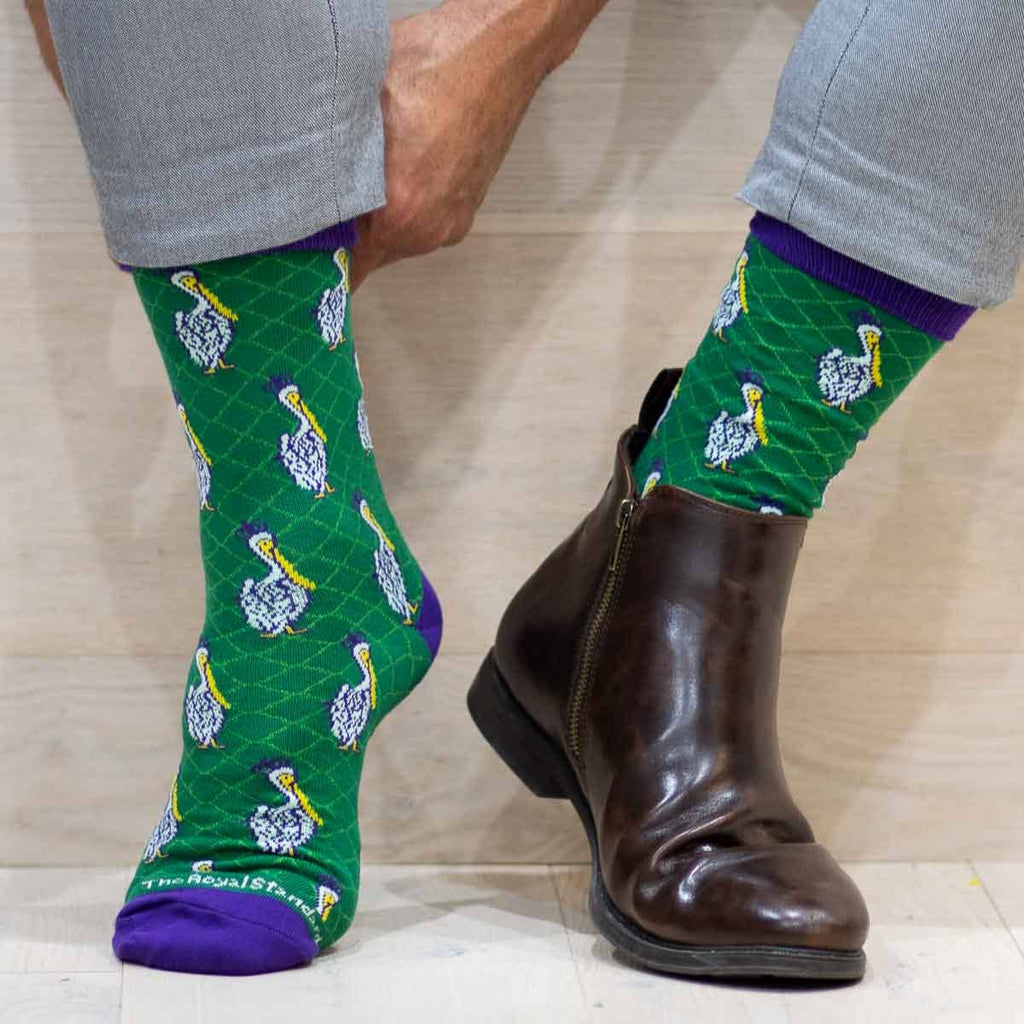 Mardi Gras Pelican Socks