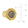 Handcast Gold and Labradorite Adjustable Ring