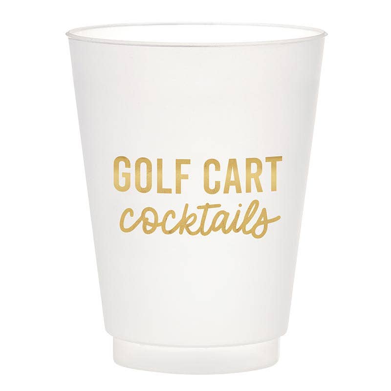 Golf Cart Cocktails Frosted Cup Set