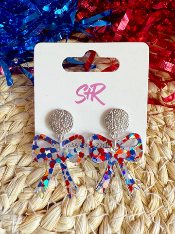 Sandy + Rizzo - Star-Spangled Petite Bow Earrings