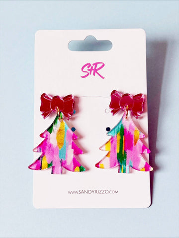 Color Play Christmas Tree Earrings
