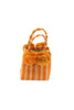 Straw Mini Bag with Pompom Accent