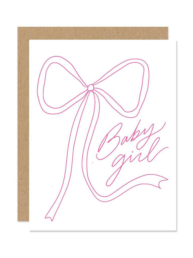 Pink Bow Baby Girl Card