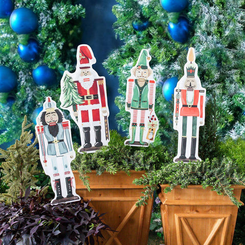 Songbird Grove Collection - Mini Nutcracker Garden Stakes