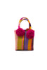Straw Mini Bag with Pompom Accent
