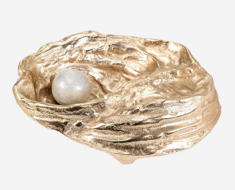 Aluminum Gold Oyster Sculpture