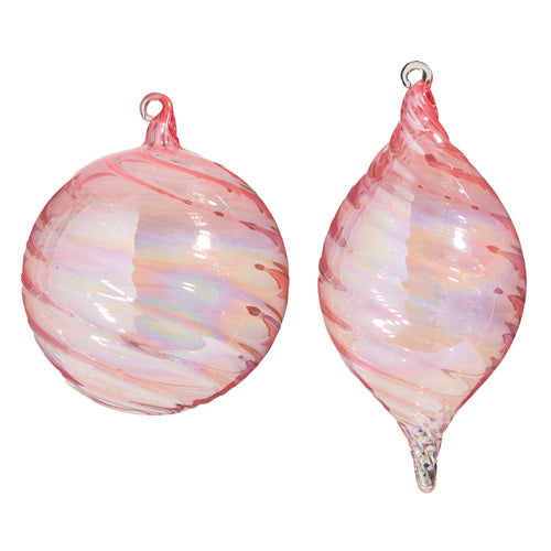 Pink Blown Glass Ornament