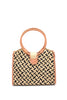 Straw HandBag with Leather Handles
