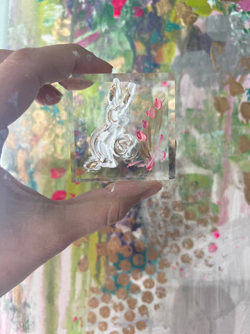 Baby Bunny Lucite Block