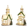 Lighted Gold and White Church