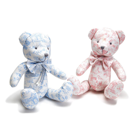 Toile Stuffed Bear