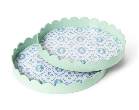 Bunnies & Bows Scalloped Trays